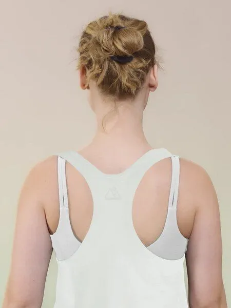 nice to meet me nice to meet me Racerback Top – Tanktop aus TENCEL Lyocell und Bio-Baumwolle, White, – Produktbild 3 von 4