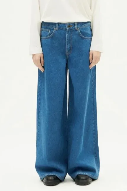 thinking mu Thinking MU Damen vegan Jeans Weites Bein Hedda Denim Blau, Dunkelblau, – Produktbild 2 von 2
