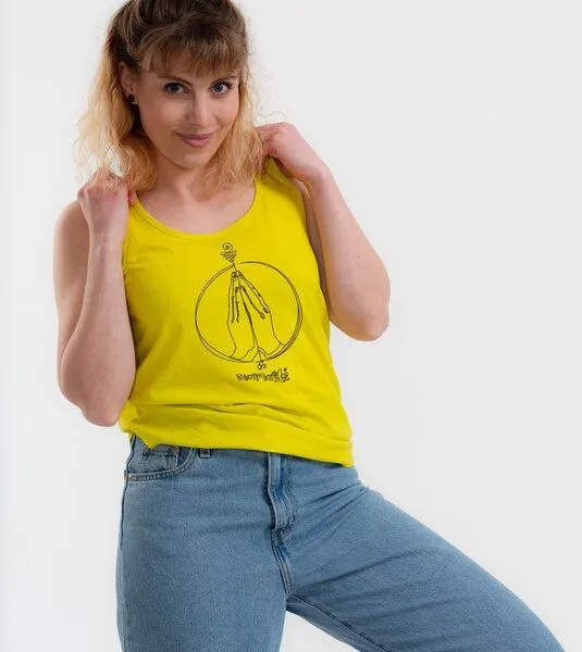 Gary Mash GARY MASH Tanktop Alex Namasté aus Biobaumwolle, Gelb, – Produktbild 2 von 4