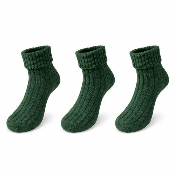 Bruno Barella Bruno Barella Damen Socken aus feiner Lammwolle – 3er-Pack, Tannengrün, – Produktbild 2 von 2