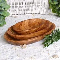 Olivenholz erleben Olivenholz erleben Schälchen oval im 3er Set (klein, mittel, groß) aus Olivenholz – Produktbild 1 von 1