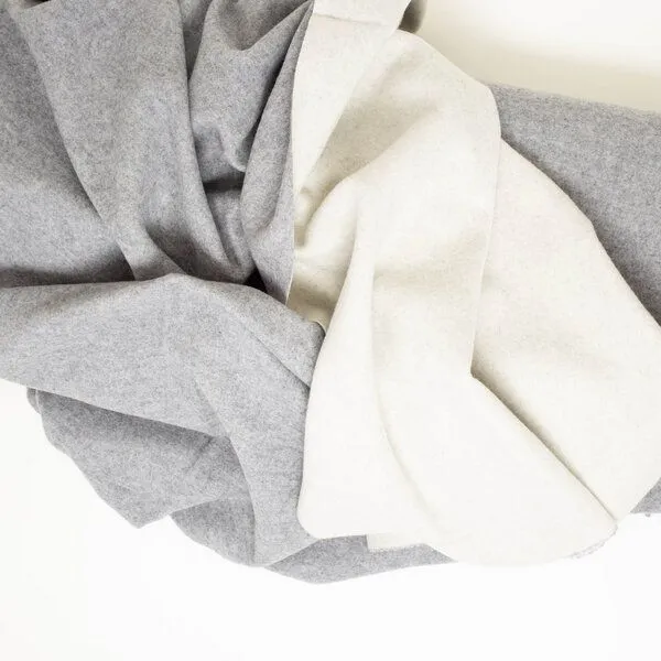 Tuchfabrik Mehler Tuchfabrik Mehler Wollstoff "Flauschloden" doubleface | 100% Schurwolle (89,80 €/m), Grau/creme (grau), – Produktbild 3 von 3