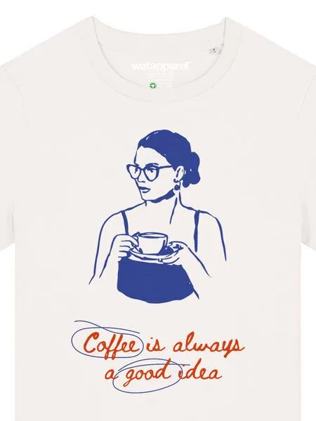 watapparel watapparel T-Shirt Frauen Coffee is a good idea, Off white, – Produktbild 3 von 4