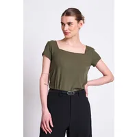 JAN N JUNE JAN 'N JUNE Damen vegan T-Shirt Arima Dark Olive, Dunkelgrün, – Produktbild 1 von 1