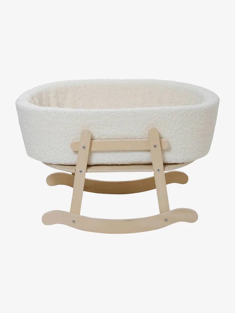 Vertbaudet Puppenwiege MINI COCOON, Weiß geblümt/mini flora, – Produktbild 2 von 4