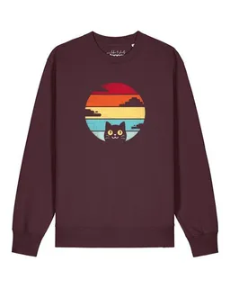 watapparel watapparel Sweatshirt Unisex Retro Sunset Cat – Produktbild 1 von 1