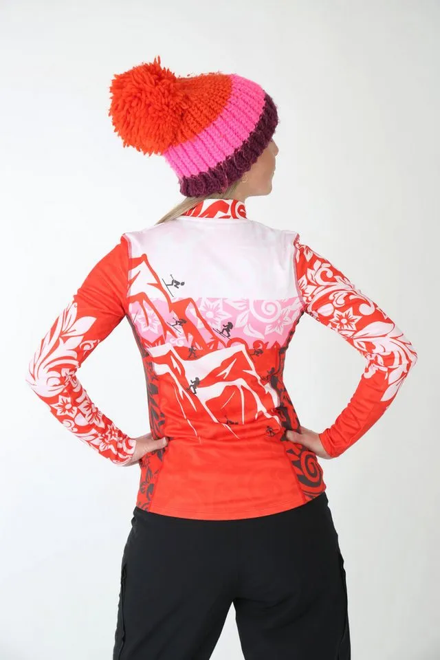 Freisein Project Funktionsshirt SkiRun Wärmendes Ski-Funktionsshirt mit auffälligem Berg-Artwork – Produktbild 4 von 5