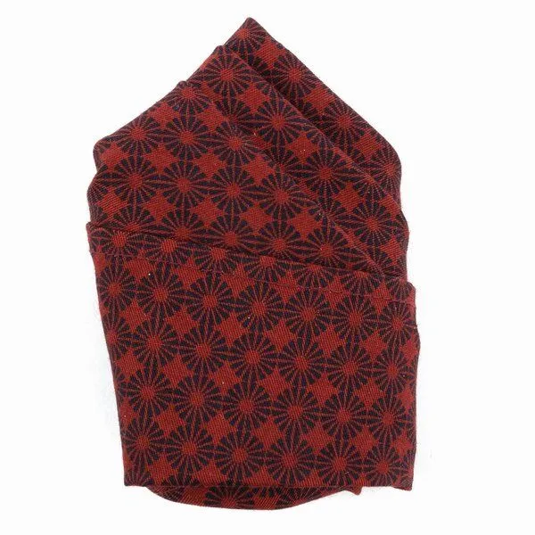 El Puente El Puente Einstecktuch | Fair Trade & Handmade aus Indien, Blau,rot, – Produktbild 1 von 3