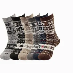 Bruno Barella Bruno Barella Winter Thermo Socken aus Alpakawolle mit Entspannungsmotiv im 6er-Pack – Produktbild 1 von 1