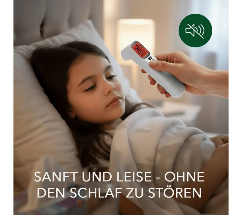 IEA Green Infrarot-Fieberthermometer kontaktloses Fieberthermometer AOJ-20A, FSC Verpackung, 1-tlg., für Babys/Kinder/Erwachsene, Stirn & Ohr, Farbwarnsystem, Weiß, – Produktbild 5 von 5