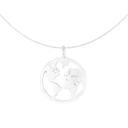 pakilia pakilia Silber Kette Weltkarte Fair-Trade und handmade – Produktbild 1 von 1