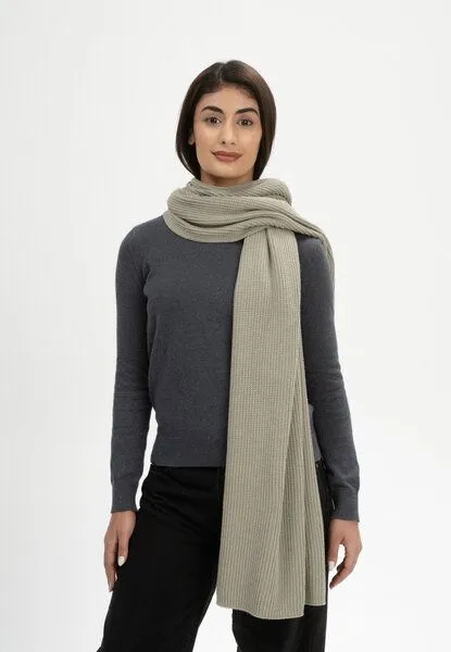 MELA MELA Rippstrick Schal Style NAGNA aus 100% Bio-Baumwolle, Green clay, – Produktbild 3 von 4