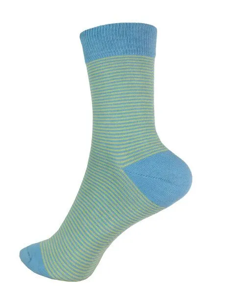 grödo Grödo Damen Socken feingeringelt Bio Baumwolle Elasthan, Jeansblau-kiwi, – Produktbild 1 von 2