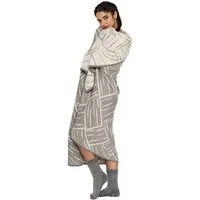 Apu Kuntur Apu Kuntur 100% Alpaka Decke aus Peru - Jacquard, Grau-weiß, – Produktbild 1 von 1