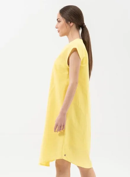 ORGANICATION ORGANICATION Kleid aus Leinen mit Bio-Baumwolle, Lemonade, – Produktbild 3 von 4