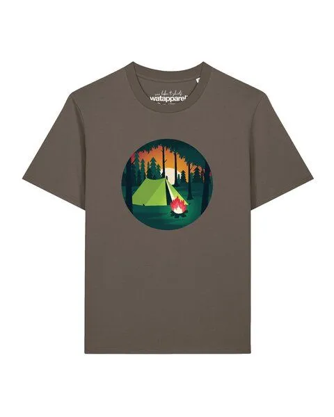 watapparel watapparel T-Shirt Unisex Zelten, Mocha, – Produktbild 1 von 2