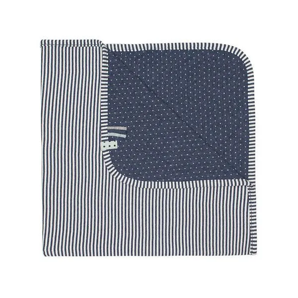 OrganicEra Baby-Decke 'OrganicEra' aus Bio-Baumwolle, Indigo melange (blau), – Produktbild 1 von 2