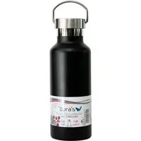 Dora's Dora's Dora’s Retro-Thermosflasche (0,5l) – Doppelwandiger Edelstahl, Schwarz, – Produktbild 1 von 1
