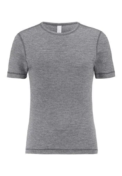 hessnatur hessnatur Halbarm-Funktionsshirt mit Bio-Merinowolle und Seide, Anthrazit, – Produktbild 2 von 4