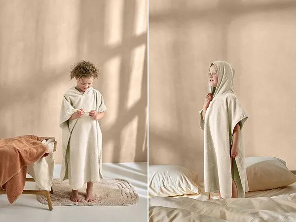 Yumeko Yumeko Badeponcho Velours Seashell, Soft sand, – Produktbild 1 von 4