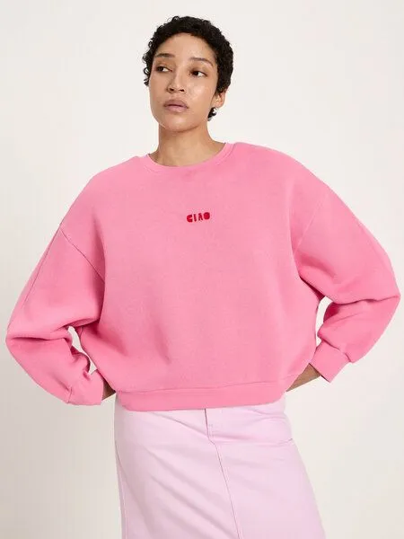 LANIUS LANIUS Statementsweatshirt Pullover aus Bio-Baumwolle, Pink (bright-orchid), – Produktbild 2 von 4