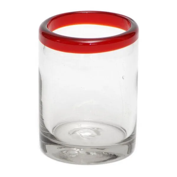 GLOBO Fair Trade GLOBO Fair Trade Kleines Trinkglas JUGO, aus Recyclingglas, mundgeblasen, Rot, – Produktbild 1 von 3