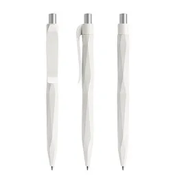 prodir prodir® Druckkugelschreiber QS20 PMP Push, blaue Mine, weiß/silber satiniert – Produktbild 1 von 1