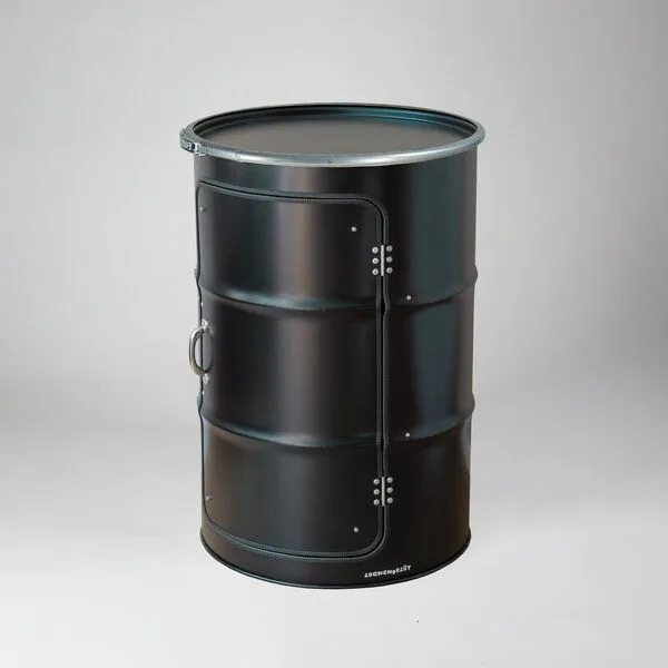 Lockengelöt Lockengelöt Der HiFi-Schrank aus einem Hamburger Ölfass, Schwarz (gepulvert), – Produktbild 1 von 3