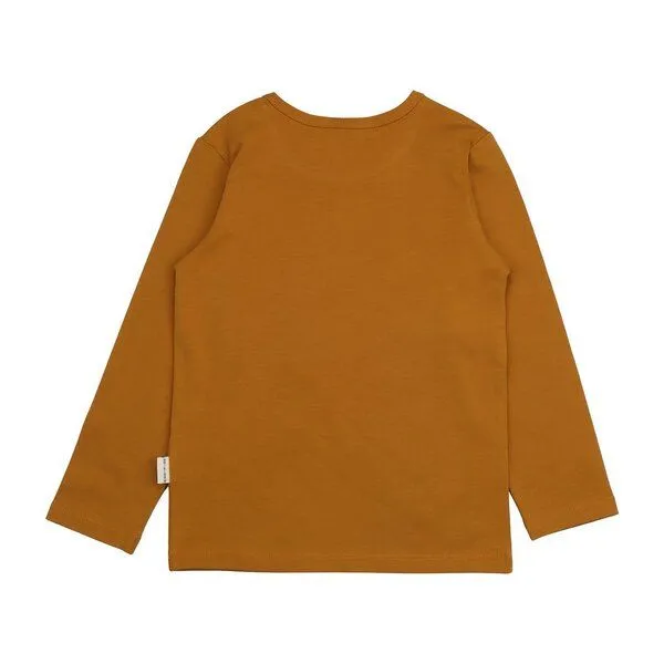 Walkiddy Walkiddy Kinder Langarmshirt GOTS-zertifiziert aus Bio-Baumwolle karamellbraun mit Fahrzeuge-Motiv „Crazy Machines“, Gelb, – Produktbild 3 von 3
