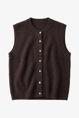 KnowledgeCotton Apparel KnowledgeCotton Apparel Damen vegan Weste Soufflé Garn Chocolate Torte – Produktbild 1 von 1