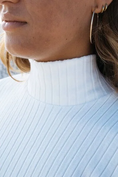 SALZWASSER SOFO – Rib Longsleeve (Damen) aus Bio-Baumwolle (GOTS) von SALZWASSER, Weiss, – Produktbild 4 von 4