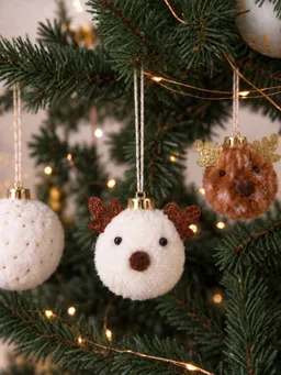 Vertbaudet 10er-Set Weihnachtsbaumkugeln aus Kunstfell – Produktbild 1 von 1