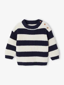 Vertbaudet Gestreifter Baby Strickpullover – Produktbild 1 von 1