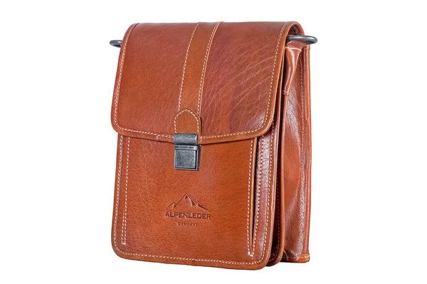 Alpenleder Alpenleder Umhängetasche GALILEO, Cognac, – Produktbild 4 von 4