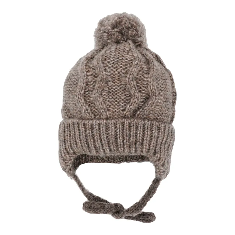 Maximo Maximo Winter-Strickmütze mit Bommel, Braun, – Produktbild 3 von 4