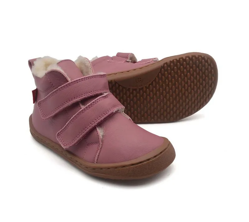 Pololo Pololo Barfuß Winterstiefel für Kinder, bequemer Winterstiefel gefüttert mit Bio Wolle, Rosa, – Produktbild 3 von 5