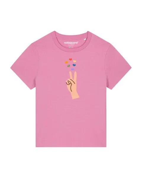 watapparel watapparel T-Shirt Frauen Spread Love, Bubble pink, – Produktbild 1 von 2