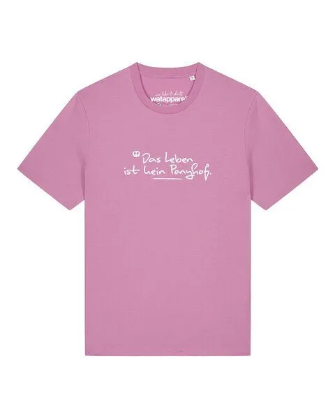watapparel watapparel T-Shirt Unisex Das Leben ist kein Ponyhof, Bubble pink, – Produktbild 1 von 2