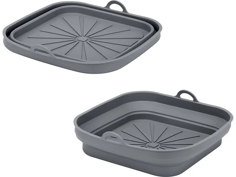 Metaltex Metaltex Silikonkorb quadratisch für Airfryer, 21,5 x 21,5 cm, faltbar – Produktbild 1 von 3