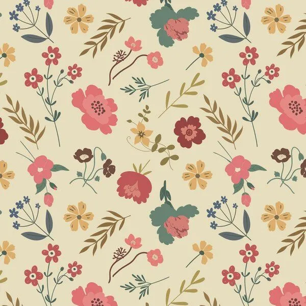 Walkiddy Kinder Kleid GOTS zertifiziert – Bio-Baumwolle, Creme mit Blumen- und Blättermuster, langärmelig, weich & bequem | Walkiddy, Mehrfarbig, – Produktbild 3 von 3