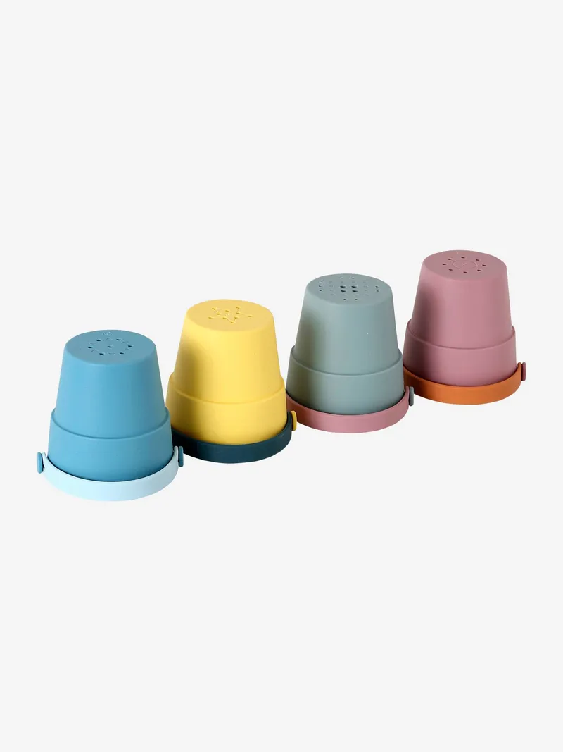 Vertbaudet 4er-Set Baby Badewannen-Eimer aus Silikon, Mehrfarbig, – Produktbild 3 von 3