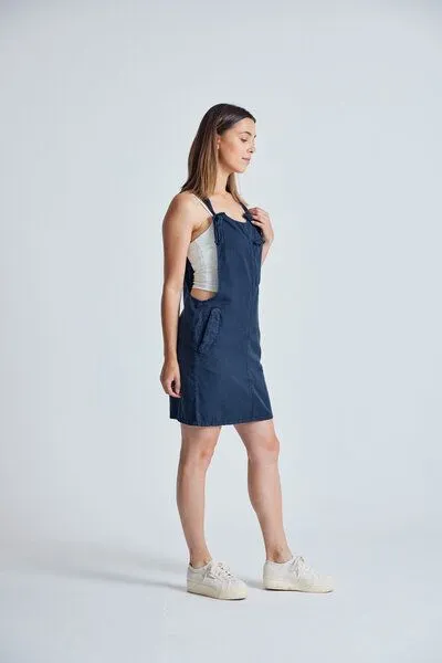 Flax and Loom Flax and Loom Leinen Latzkleid Peggy, Navy (blau), – Produktbild 4 von 8