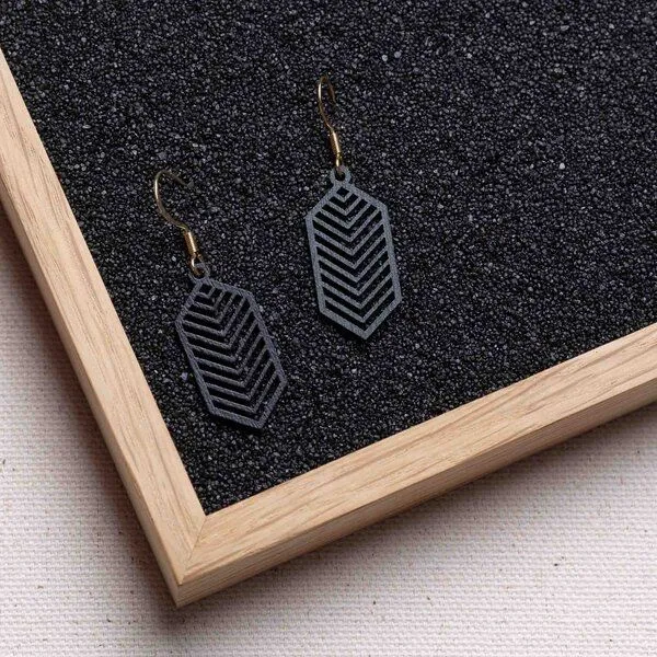 feinformart feinformart Ohrringe aus Holz - Geometric, Schwarz, – Produktbild 5 von 5