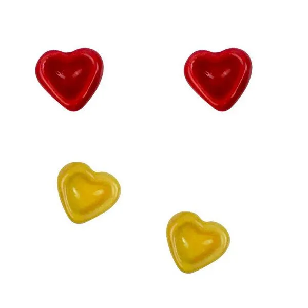 Mitienda Shop Mitienda Shop Dekosteine aus Keramik 4er Set, Herzen orange gelb – Produktbild 1 von 2