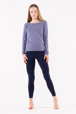YOIQI YOIQI Langarmshirt mit weitem Halsausschnitt in hellblau – Produktbild 1 von 1