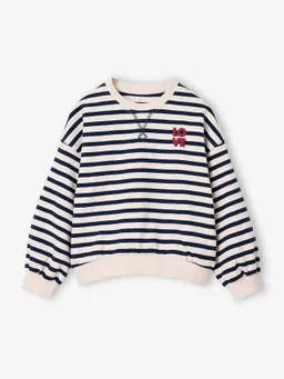 Vertbaudet Sweatshirt mit Streifen und Schriftzug LOVE Mädchen – Produktbild 1 von 1