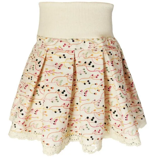 liebewicht liebewicht Rock Faltenrock weiß bunt geblümt bio für Mädchen Gr.80-164, White, – Produktbild 3 von 7
