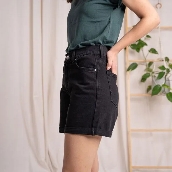Vresh Clothing Vresh Clothing Stev - Jeans-Shorts aus Biobaumwolle, Schwarz, – Produktbild 3 von 4