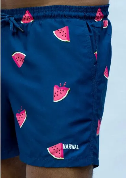 Narwal Narwal Badehose mit Print, Blau (watermelon), – Produktbild 1 von 3