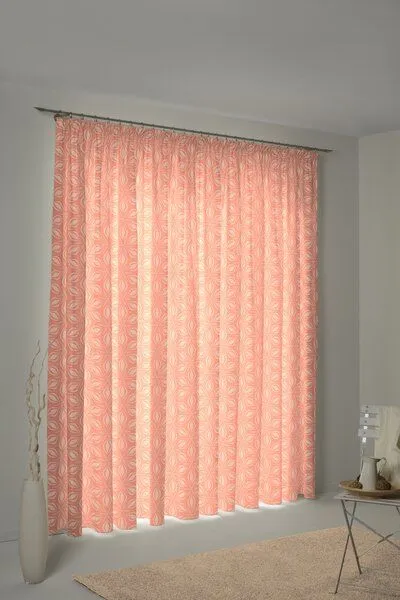 Nature by Adam Nature by Adam Vorhang aus 100% Bio-Baumwolle - Made in Germany - Retro Floret, Orange, – Produktbild 5 von 7